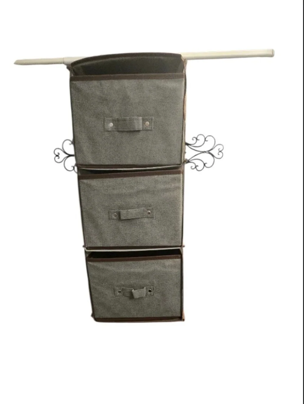 3-Tier Gray Fabric Drawer Storage Organizer - Home Storage Drawers